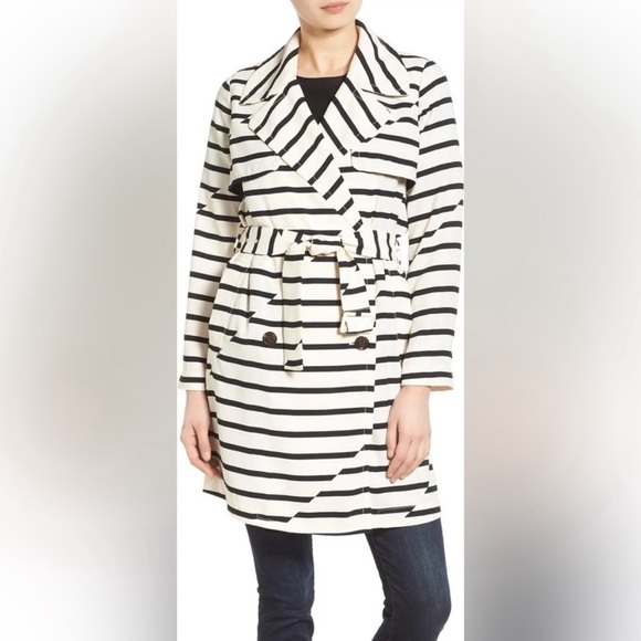 Madewell Parcel Stripe Trench Coat - Picture 5 of 12